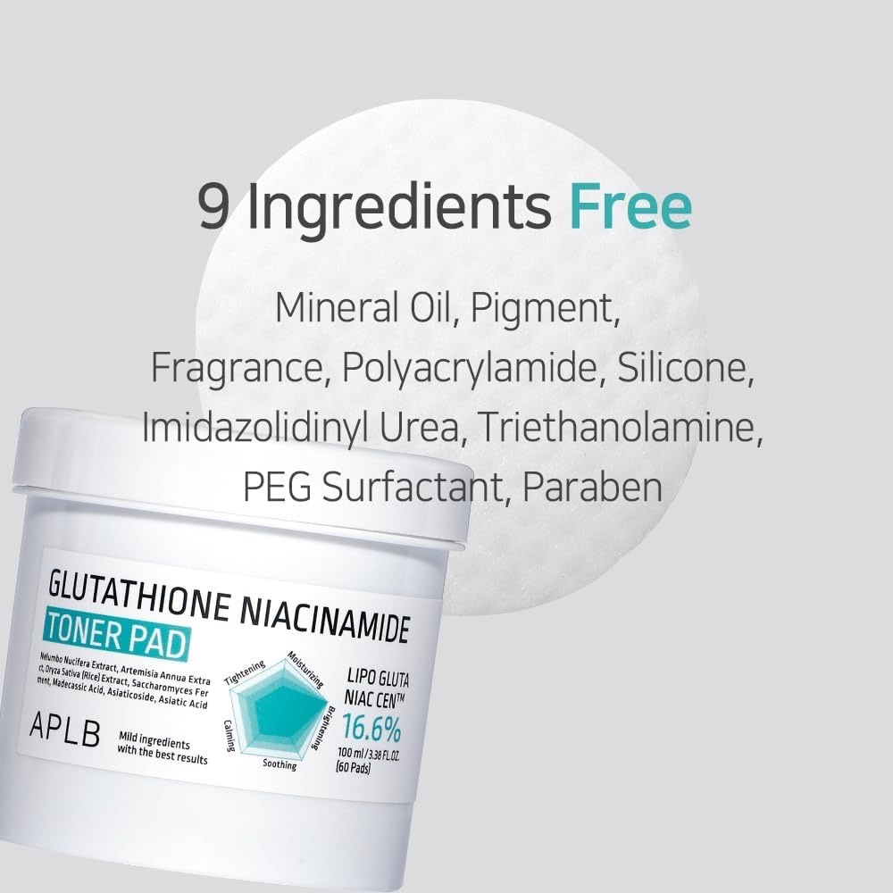 APLB Glutathione Niacinamide Toner Pad- sensitive skin, tighten pores, brighten - Picture 9 of 11